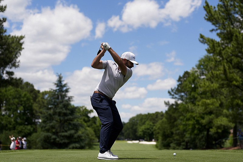 AP photo by Chris Carlson / Stephan Jaeger hits his tee shot on the third hole at Quail Hollow Club during the third round of the PGA Tour's Wells Fargo Championship on May 11 in Charlotte, N.C. Jaeger, a 35-year-old longtime Chattanooga resident who played at Baylor School and UTC, will make his Olympic debut when he represents his native Germany this week at the Paris Games.