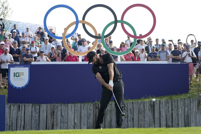 AP photo by Matt York / Stephan Jaeger tees off at Le Golf National on Friday in the second round of the Olympic men's golf tournament for the 2024 Paris Games in Saint-Quentin-en-Yvelines, France. Jaeger, a Chattanooga resident, is representing his native Germany and moved into the top 10 by shooting a 7-under-par 64.