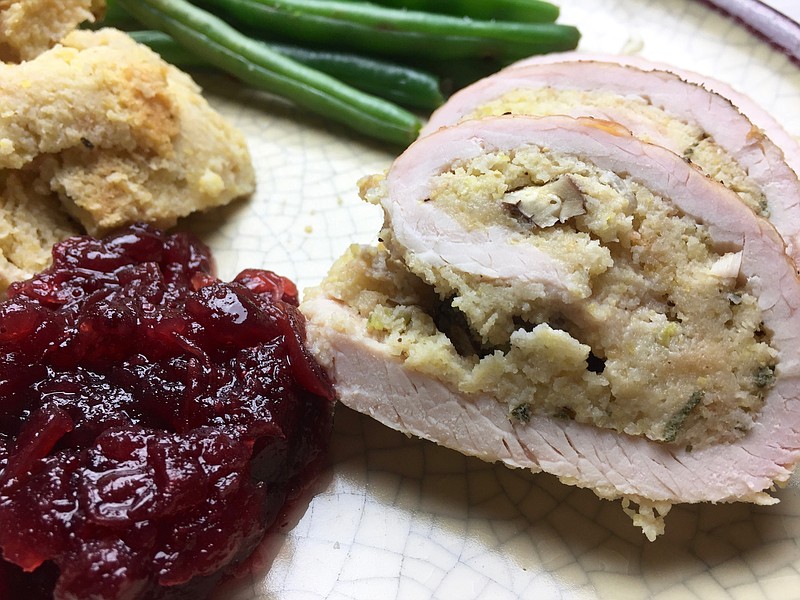 Turkey Roulades With Cornbread Dressing (Arkansas Democrat-Gazette/Kelly Brant)