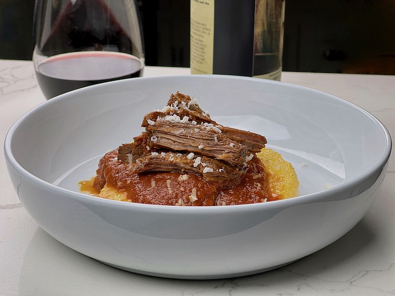 Braised Beef in Tomato Sauce Over Polenta (Arkansas Democrat-Gazette/Kelly Brant)