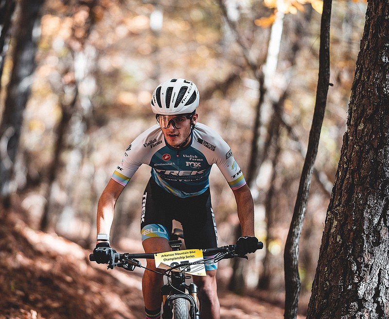 Cayden Parker, of Hot Springs, who recently placed 20th in the world at the UCI World Cup in the Czech Republic, is shown participating in the 2021 edition of the Gudrun Mountain Bike Festival. Photo is courtesy of Visit Hot Springs. - Submitted photo