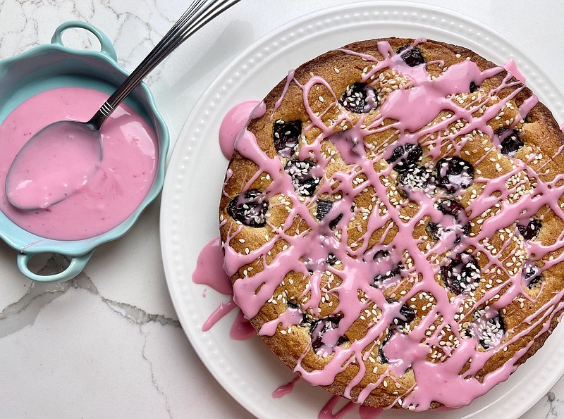 Cherry-Tahini Cake (Arkansas Democrat-Gazette/Kelly Brant)