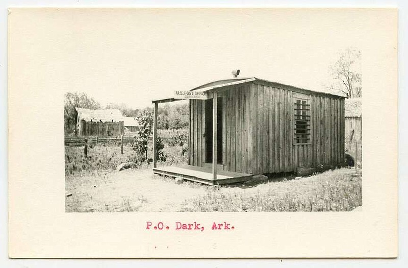 Oark, circa 1920: The printer of the card mistakenly labeled the post office as at Dark, Ark. In truth, it was at Oark in Johnson County where the post office first opened in 1879. Its claim to fame in recent years is the Oark General Store and Café surrounded by the Ozark National Forest.

Send questions or comments to Arkansas Postcard Past, P.O. Box 2221, Little Rock, AR 72203