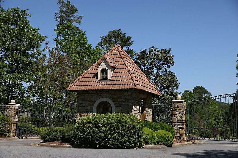 $1.3 million. 56 Hallen Court. Owned by Marley and Gary Jones and the Gary and Marley Jones Family Revocable Trust, a house behind this gate was sold to Sara and John Davis Sr.56 Hallen Court. (Arkansas Democrat-Gazette/Colin Murphey)