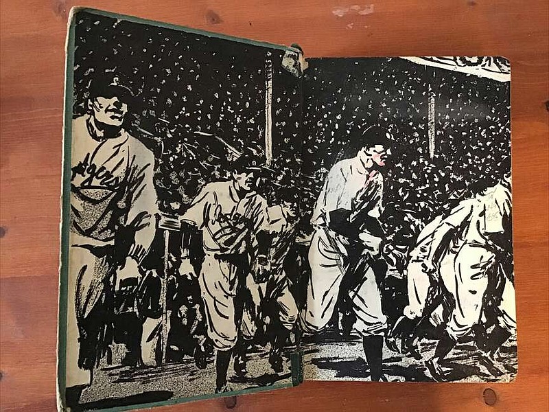 The expressionistic, charcoal frontispiece of John R. Tunis “World Series” was drawn by his frequent collaborator Jay Hyde Barnum, one of the leading magazine illustrators of the early to mid-20th century.