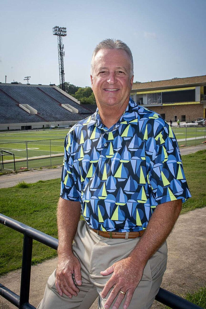 Johnny Johnson on 07/16/2024 at Little Rock Central High School's Quigley Stadium for High Profile cover story. (Arkansas Democrat-Gazette/Cary Jenkins)