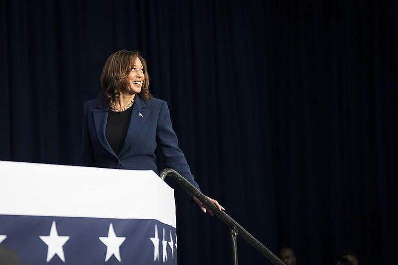 Vice President Kamala Harris speaks at a campaign event on July 23 at West Allis Central High School in Wisconsin. MUST CREDIT: Sara Stathas for the Washington Post