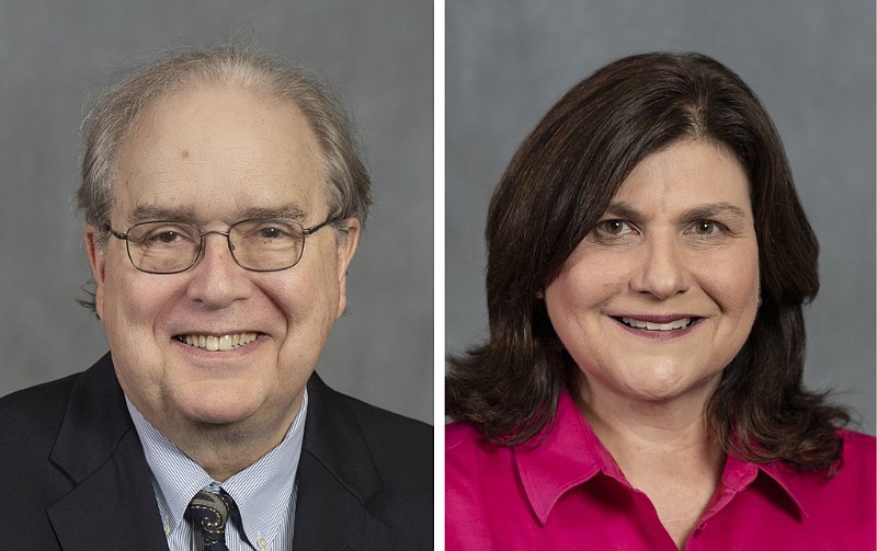 Pulaski County Circuit Judge Morgan "Chip" Welch (left) and attorney Beth Burgess are shown in these undated courtesy photos.